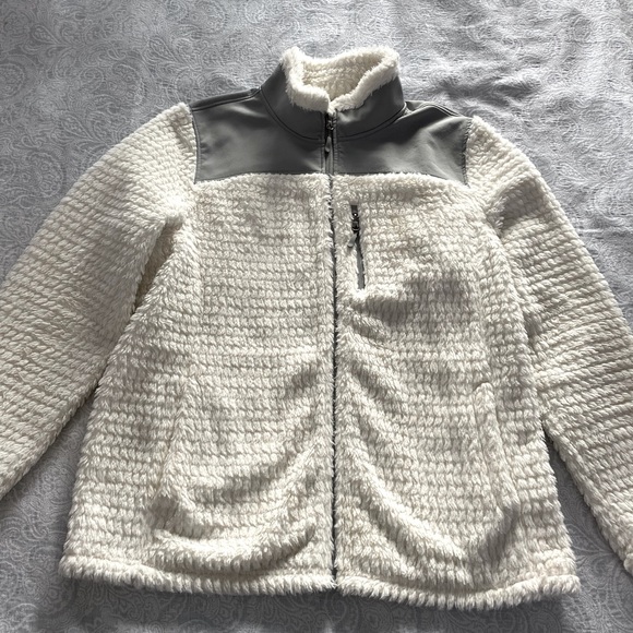 Furry Grey and White Jacket - Picture 2 of 4